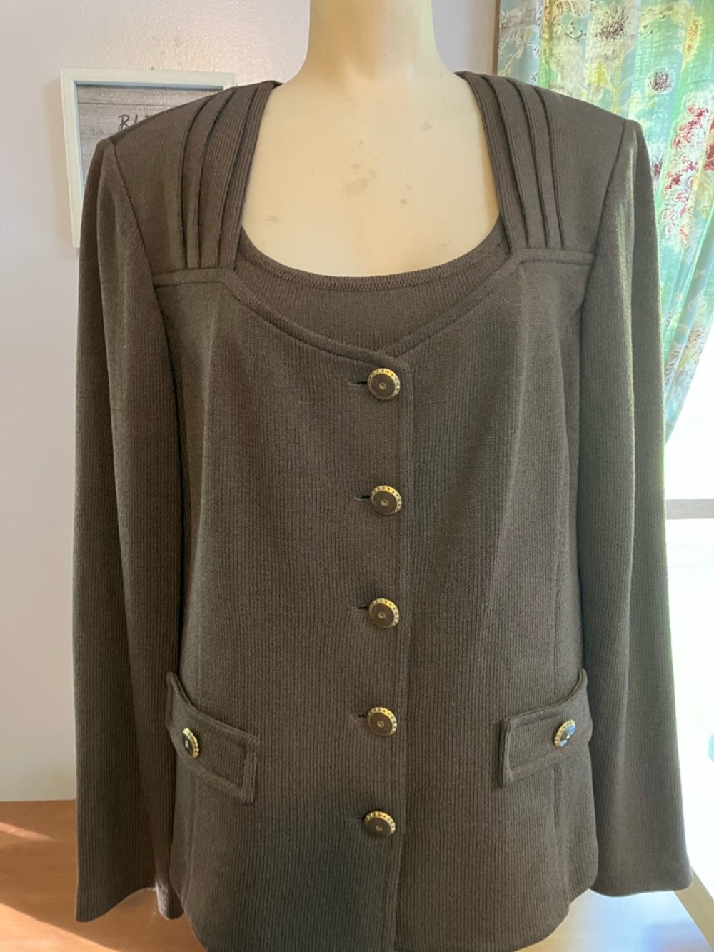 St. John Chocolate Brown Knit Cardigan